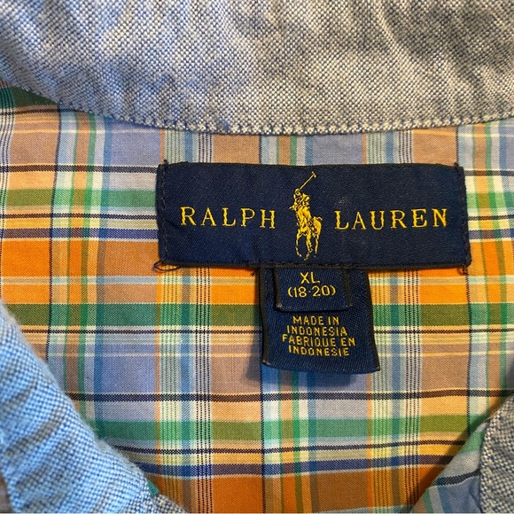 Ralph Lauren Boy’s Plaid Button Down Shirt                   Sz: XL (18-20) - Picture 4 of 5